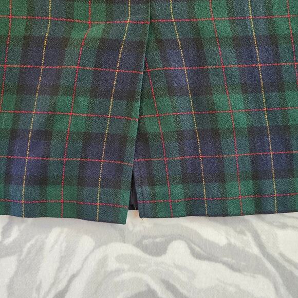 Vintage Alfred Dunner Green Plaid Pencil Skirt Size 8 – Retro Classic - Picture 5 of 6